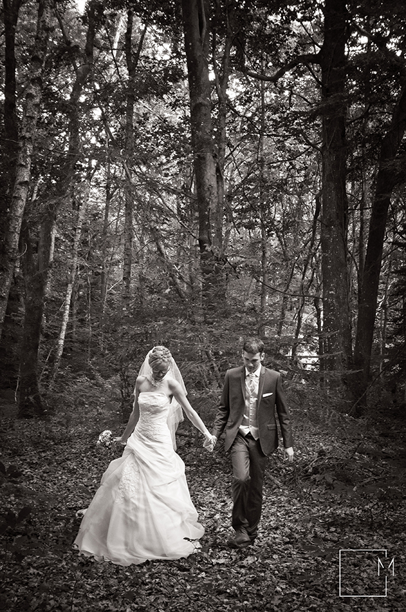 couple mariés taupont morbihan bretagne foret de lambilly 